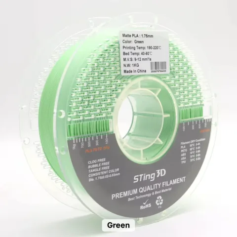 STing3D 1kg PLA MATTE - Zelená